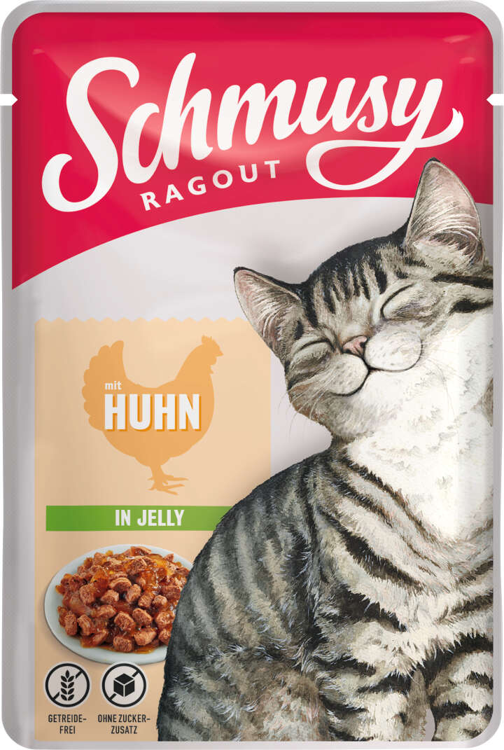 SCHMUSY Katzen-Nassfutter Ragout in Jelly mit Huhn